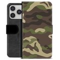 iPhone 17 Pro Premium Schutzhülle mit Geldbörse - Tarnmuster