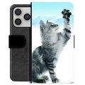 iPhone 17 Pro Premium Schutzhülle mit Geldbörse - Katze
