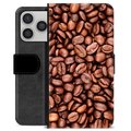 iPhone 17 Pro Premium Schutzhülle mit Geldbörse - Kaffeebohnen