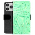 iPhone 17 Pro Premium Schutzhülle mit Geldbörse - Grüne Minze