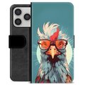 iPhone 17 Pro Premium Schutzhülle mit Geldbörse - Huhn