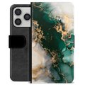 iPhone 17 Pro Premium Schutzhülle mit Geldbörse - Jade Marmor