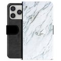 iPhone 17 Pro Premium Schutzhülle mit Geldbörse - Marmor