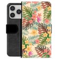 iPhone 17 Pro Premium Schutzhülle mit Geldbörse - Pinke Blumen