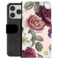iPhone 17 Pro Premium Schutzhülle mit Geldbörse - Romantische Blumen