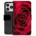 iPhone 17 Pro Premium Schutzhülle mit Geldbörse - Rose