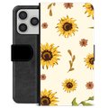 iPhone 17 Pro Premium Schutzhülle mit Geldbörse - Sonnenblume