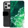 iPhone 17 Pro Premium Schutzhülle mit Geldbörse - Wellen