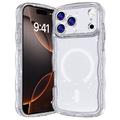 iPhone 17 Pro Wave-Edge Laser Glitter MagSafe Hülle - Durchsichtig