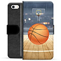 iPhone 5/5S/SE Premium Schutzhülle mit Geldbörse - Basketball