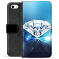 iPhone 5/5S/SE Premium Schutzhülle mit Geldbörse - Diamant