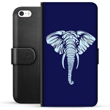 iPhone 5/5S/SE Premium Schutzhülle mit Geldbörse - Elefant