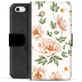 iPhone 5/5S/SE Premium Schutzhülle mit Geldbörse - Blumen