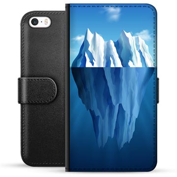 iPhone 5/5S/SE Premium Schutzhülle mit Geldbörse - Eisberg
