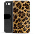 iPhone 5/5S/SE Premium Schutzhülle mit Geldbörse - Leopard