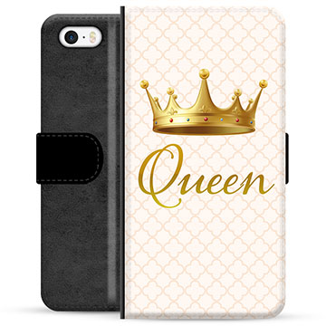 iPhone 5/5S/SE Premium Schutzhülle mit Geldbörse - Königin