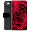 iPhone 5/5S/SE Premium Schutzhülle mit Geldbörse - Rose