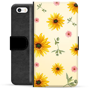 iPhone 5/5S/SE Premium Schutzhülle mit Geldbörse - Sonnenblume