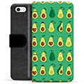 iPhone 5/5S/SE Premium Schutzhülle mit Geldbörse - Avocado Muster