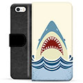iPhone 5/5S/SE Premium Schutzhülle mit Geldbörse - Haifischkopf