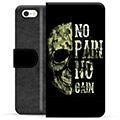 iPhone 5/5S/SE Premium Schutzhülle mit Geldbörse - No Pain, No Gain
