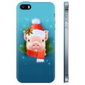iPhone 5/5S/SE TPU Hülle - Winter Schweinchen