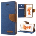 Samsung Galaxy S7 Mercury Goospery Canvas Diary Geldbörse Tasche - Blau