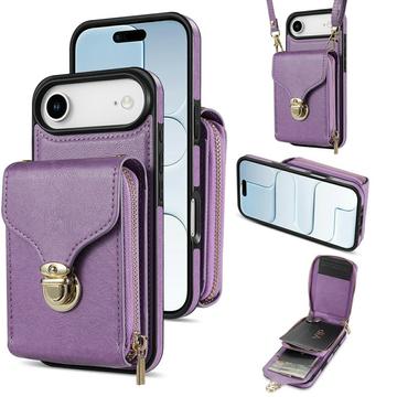 iPhone Air Alles-in-einem-Hülle mit Brieftasche und Armband - Lila