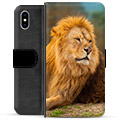 iPhone X / iPhone XS Premium Schutzhülle mit Geldbörse - Löwe