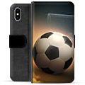 iPhone X / iPhone XS Premium Schutzhülle mit Geldbörse - Fußball