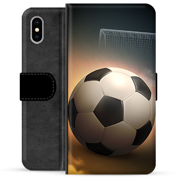 iPhone X / iPhone XS Premium Schutzhülle mit Geldbörse - Fußball
