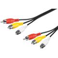 Goobay Composite-Audio und Videokabel - 3x RCA Stecker - Vernickelter