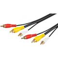 Goobay Composite-Audio und Videokabel - 3x RCA Stecker - RG59