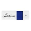MediaRange USB 2.0-Flash-Laufwerk mit Schiebemechanismus - 8GB - Blau / Weiß