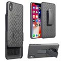 iPhone XS Max Hybrid Hülle mit Gürtelclip - Schwarz