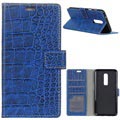 Krokodil OnePlus 6 Wallet Schutzhülle - Blau