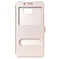 Samsung Galaxy S7 Double View Flip Case - Champagner