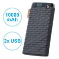 Forever PTB-01 Dual-USB Powerbank - 10000mAh - Schwarz