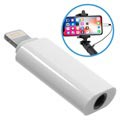 Lightning / 3.5mm Selfiestick Adapter - iPhone X/8/8 Plus - Weiß