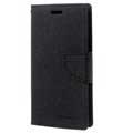 Samsung Galaxy J3 (2015) Mercury Goospery Fancy Diary Geldbörse Tasche - Schwarz
