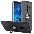 Samsung Galaxy S9+ Magnetische Schutzhülle mit Ring Halter - Schwarz