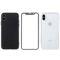 iPhone X / iPhone XS NXE Perfect Suit Schutz-Set - Schwarz / Durchsichtig