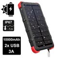 Outxe Savage 10000mAh Wasserdiche Powerbank / Solarladegerät - Schwarz / Rot
