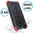 Outxe Savage QC Wasserdichte Solarladegerät / Powerbank - Schwarz / Rot