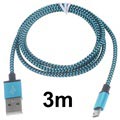 Premium USB 2.0 / MicroUSB Kabel - 3m - Blau