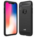 Saii Gebürstete iPhone XR TPU Hülle - Karbonfaser - Schwarz