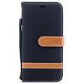 iPhone X / iPhone XS Two-Tone Jeans Schutzhülle mit Geldbörse