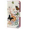 Samsung Galaxy S5 mini Geldbörse Leder Tasche - Schmetterlinge / Kreisen