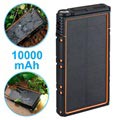 Wasserdichte Solar Powerbank mit Dual-USB - 10000mAh - Orange / Schwarz