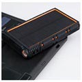 Wasserdichte Solar Powerbank mit Dual-USB - 10000mAh - Orange / Schwarz